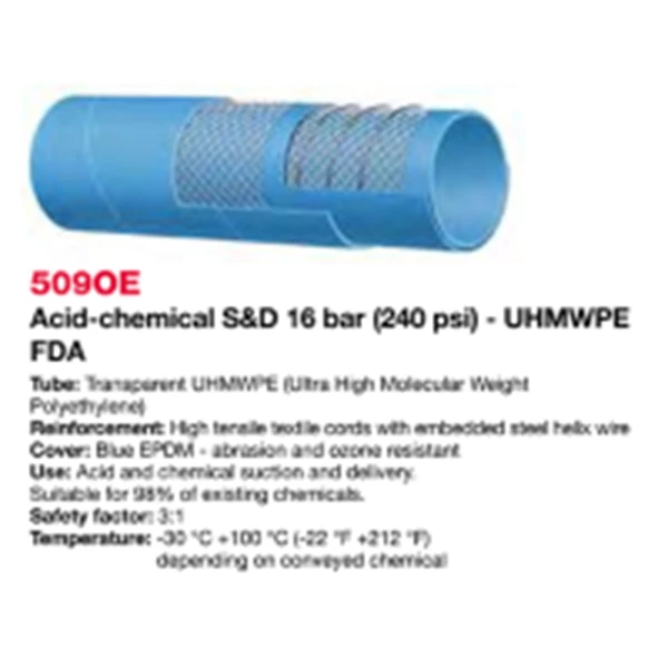 Selang Industri ALFAGOMMA 509 OE ACID & CHEMICAL HOSE UHMWPE